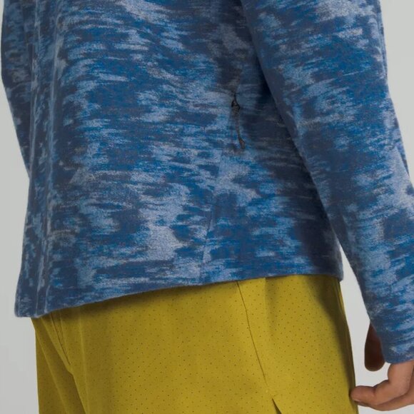 Lululemon Surge Warm 1/2 Zip Data Rush Mini Jacquard Chambray Mineral Blue - Picture 7 of 9